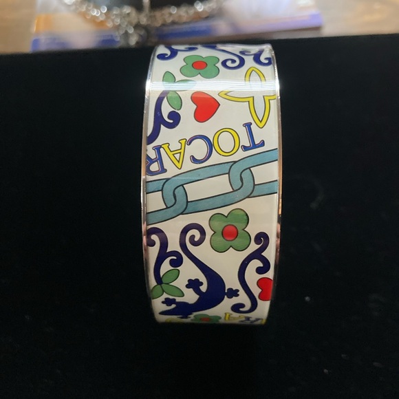 Colorful Enamel Bracelet Vibrant floral & geometric patterns. Features branding. - Picture 10 of 14